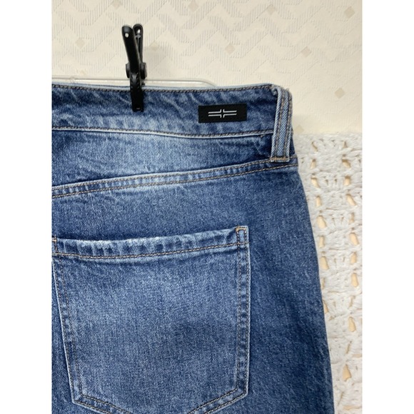 Liverpool Jean Size 12/31 Blue Denim High Rise Straight Leg Stretch Button Fly - Picture 4 of 12